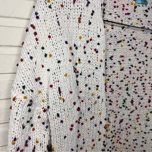 P.S Kate Off White Confetti Knit Open Cardigan, Women’s Size Small/ Medium - Picture 8 of 10